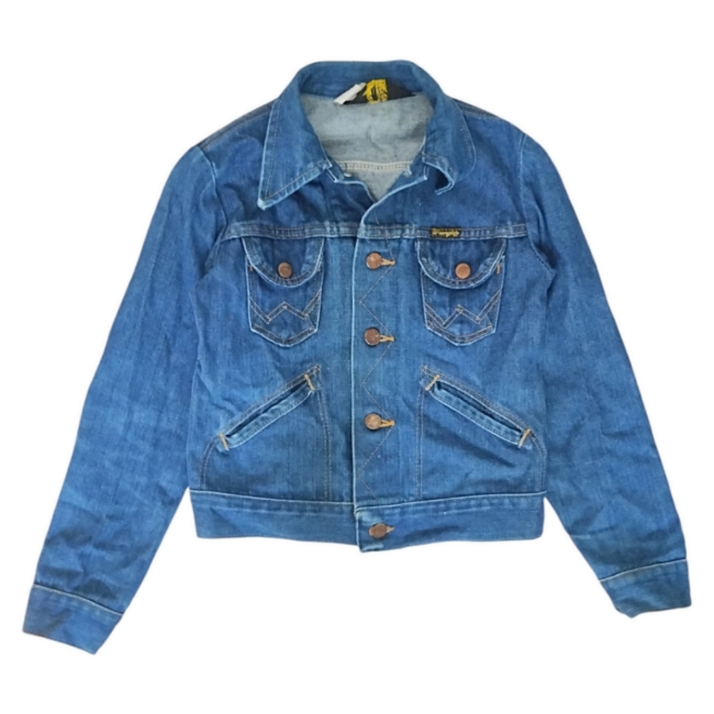 70's Vintage Wrangler Unisex Youth Size 12 Denim Jean Jacket